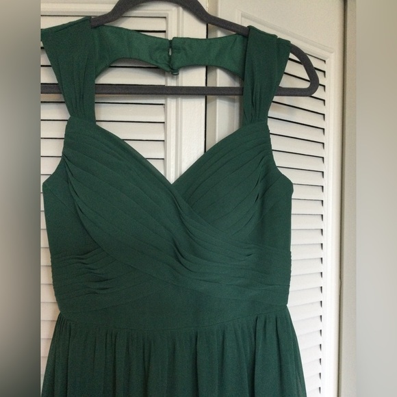 Azazie Raine Dark Green dress with pockets - Picture 6 of 8